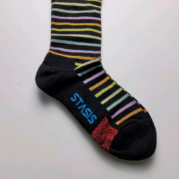 Voxx Life Stasis Neuro Socks Wellness Crew Stripes Size M (Wo 7.5-11, M 6-9) - Picture 2 of 4